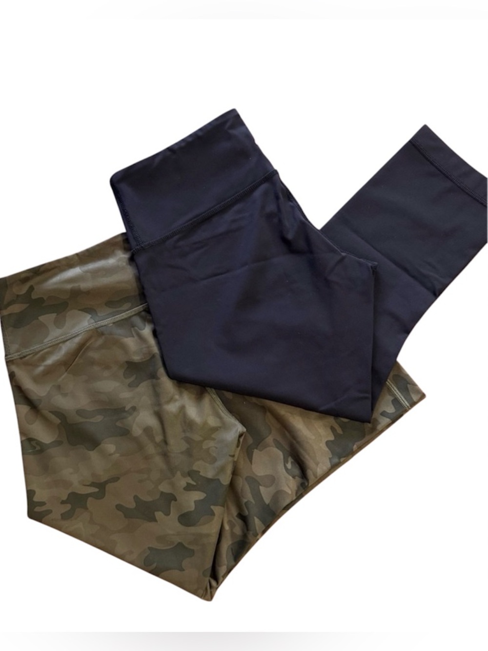 Lululemon BUNDLE- Women’s Leggings High Rise Crop - Black & Olive Camo - Size 6